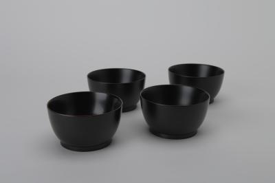 齊藤 志保　作　「朝食器（朱、溜、木地呂、木地呂もみじ）」