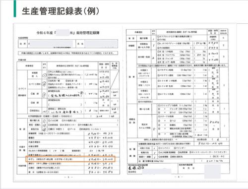生産管理記録表